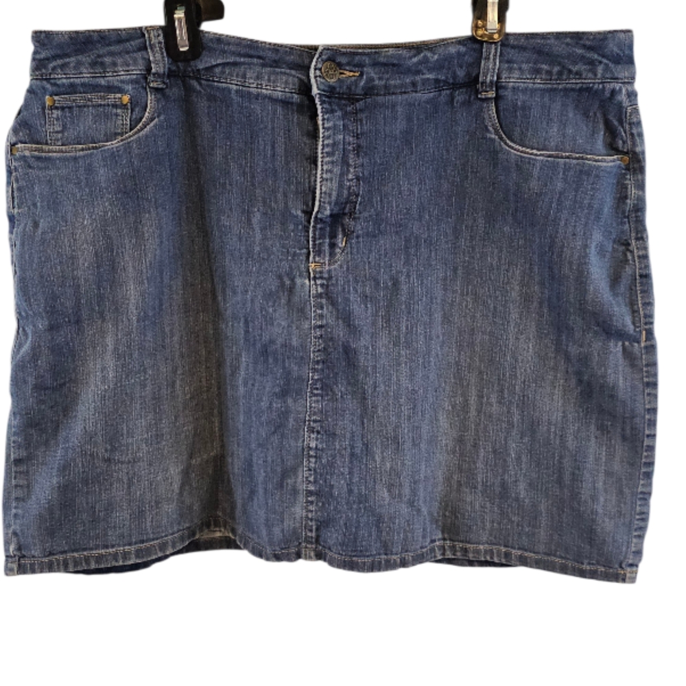 3/$25 Croft & Barrow Size 18W Denim Skort Classic Fit
